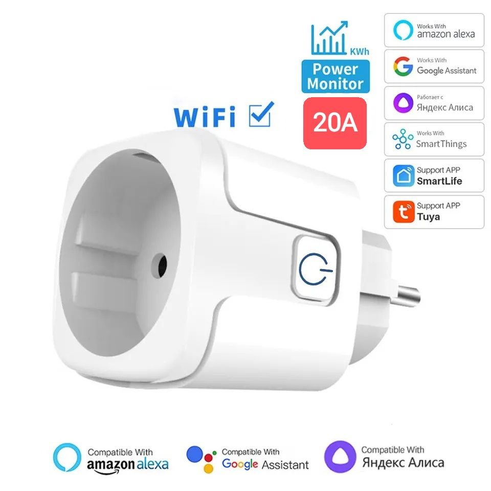 Gniazdko wtyczka WiFi Tuya Smart Life monitor mocy