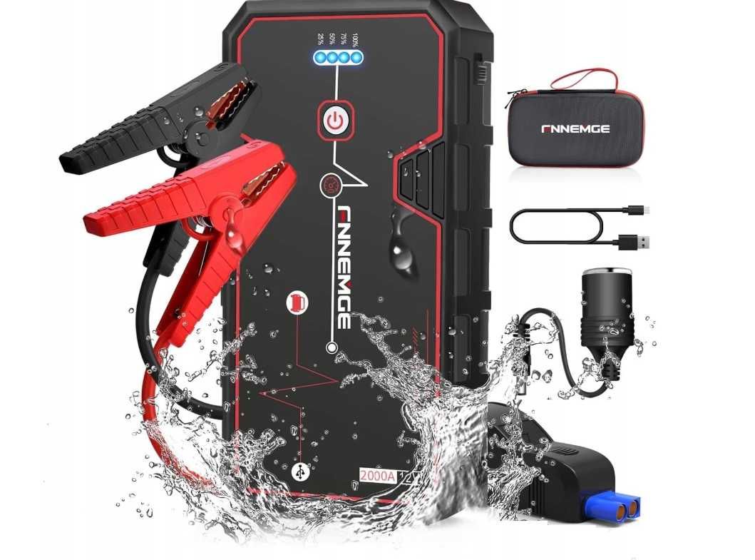 FNNEMGE powerbank samochodowy latarka 2xUSB 2000A/21800mAh
