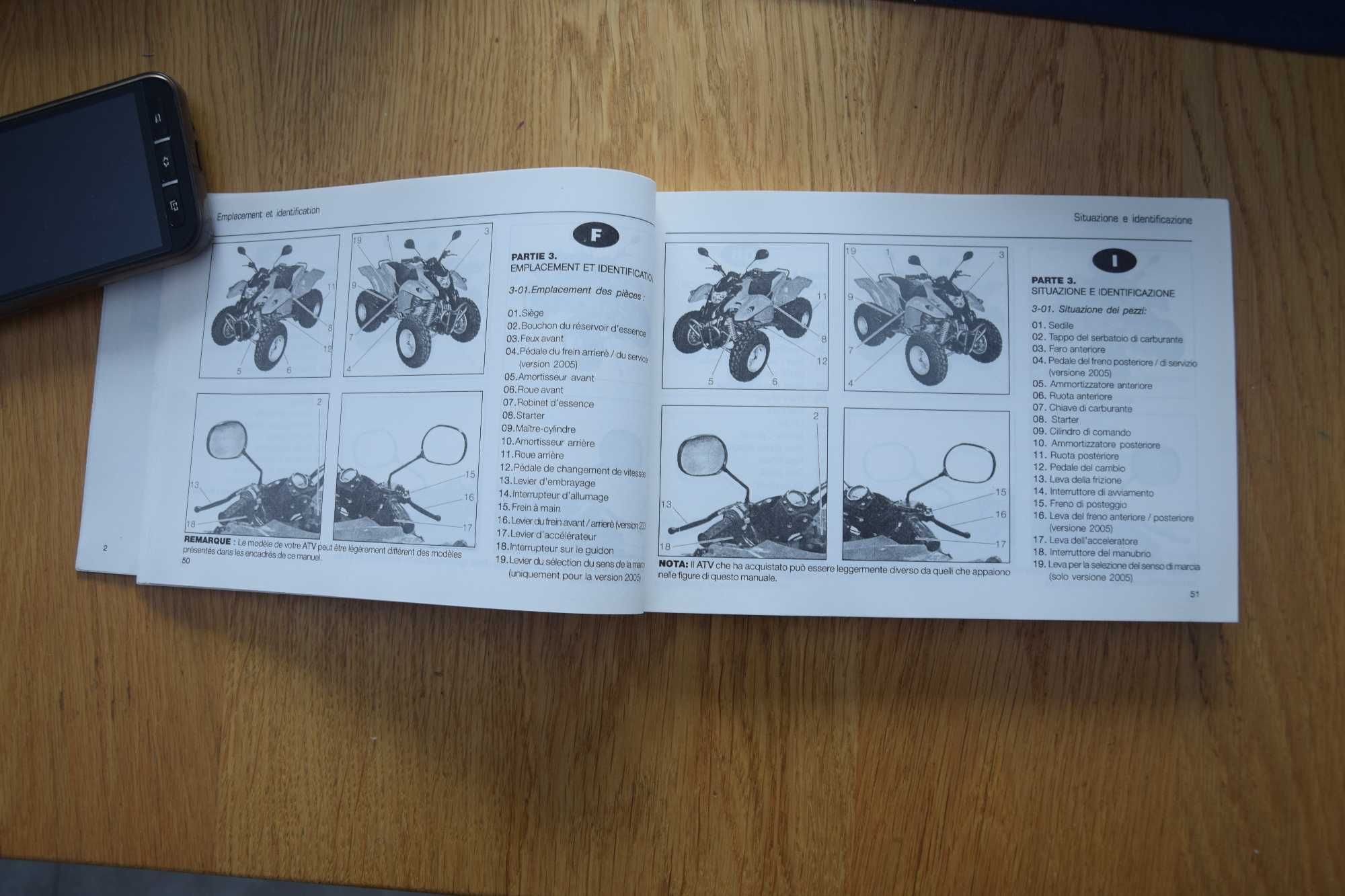 Instrukcja Katalog DERBI ATV DXR-200