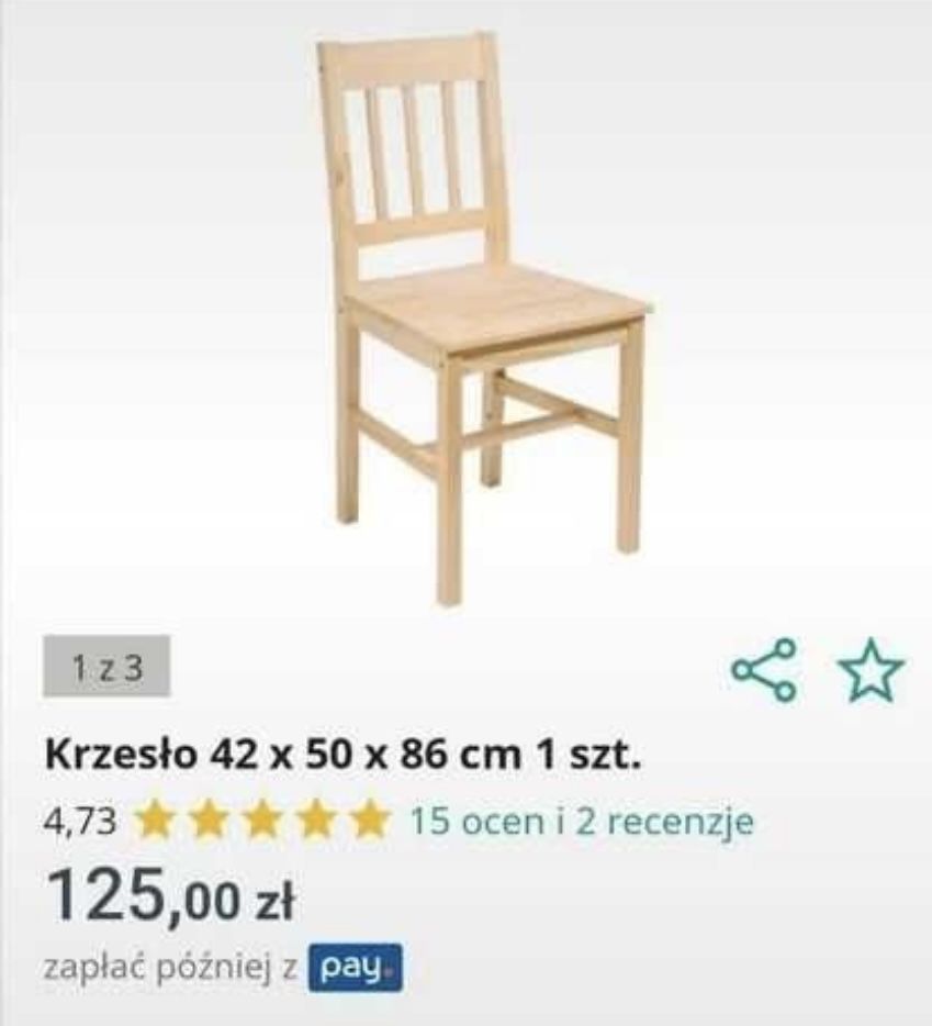 Krzesło drewniane sosnowe