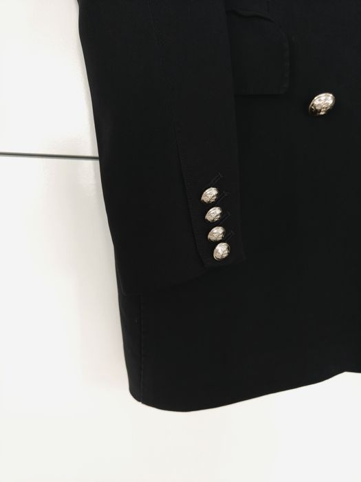 Marynarka Massimo dutti 34 XS czarna dwurzędowa wiskozowa złote guziki