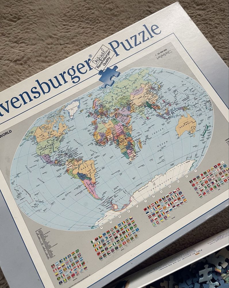 Puzzle 1000 elementów mapa świata dla wytrwałych