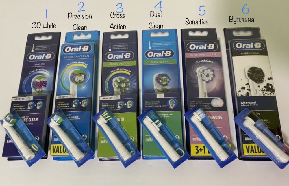 Oral-B Braun насадки змінні дитячі та дорослі всі моделі в наявності