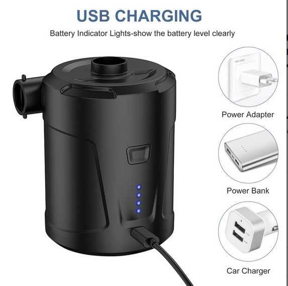 Портативний акумуляторний насос для ПВХ човнів, матраців, кругів