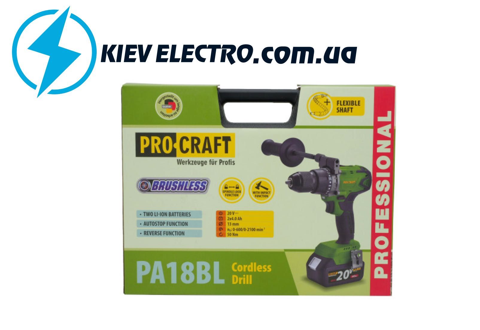 Шуруповерт Procraft PA18BL Universal Extra (БЕЗ акб и ЗУ) ТУШКА ПРОФИ