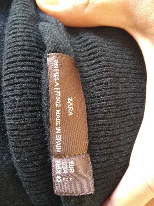 Camisola Gola Alta da Springfiled (cor: Preto) - Lã (Wool) - Tamanho L