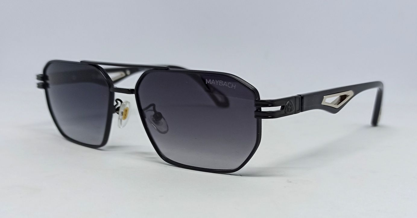Maybach модные мужские очки темно серый градиент в черном металле модн