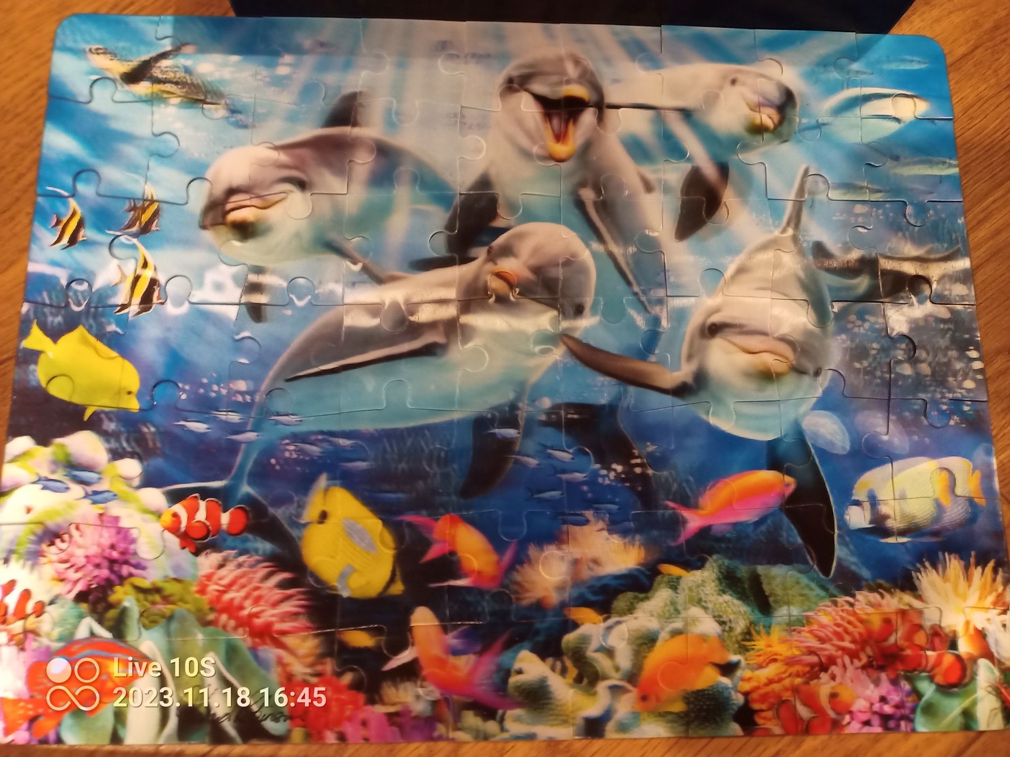 Puzzle 3D wesołe delfiny