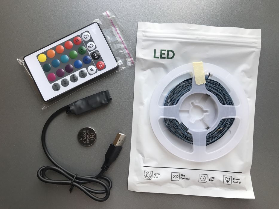 Світлодіодна стрічка USB різнокольорова RGB 5 м