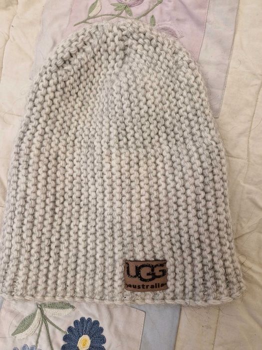 Шапка ugg 50% шерсть сіра