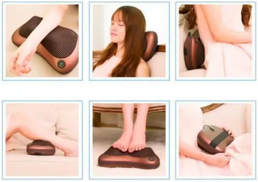 Масажна подушка Massage Pillow  на 4 ролика для шиї і спини