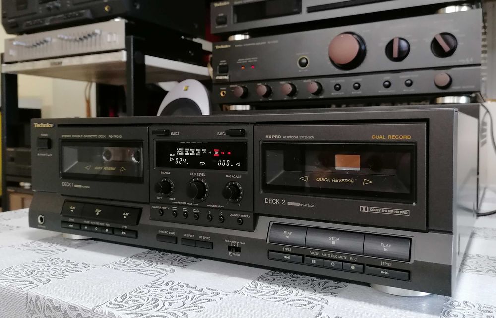 Deck Duplo de Cassetes Technics RS-TR515 Dual Record HX PRO