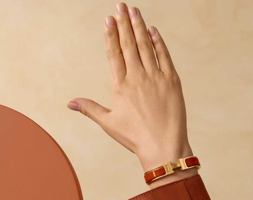 Bransoletka Hermes Clic H - pomarańczowa, nowa