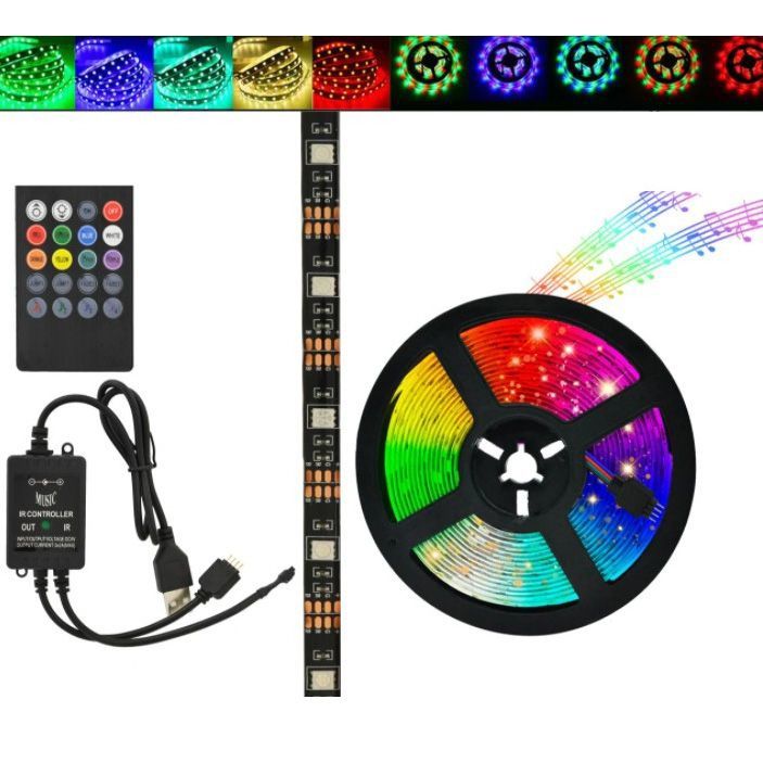 Світлодіодна стрічка SMD 5050 RGB LED 5 м IP65 з пультом