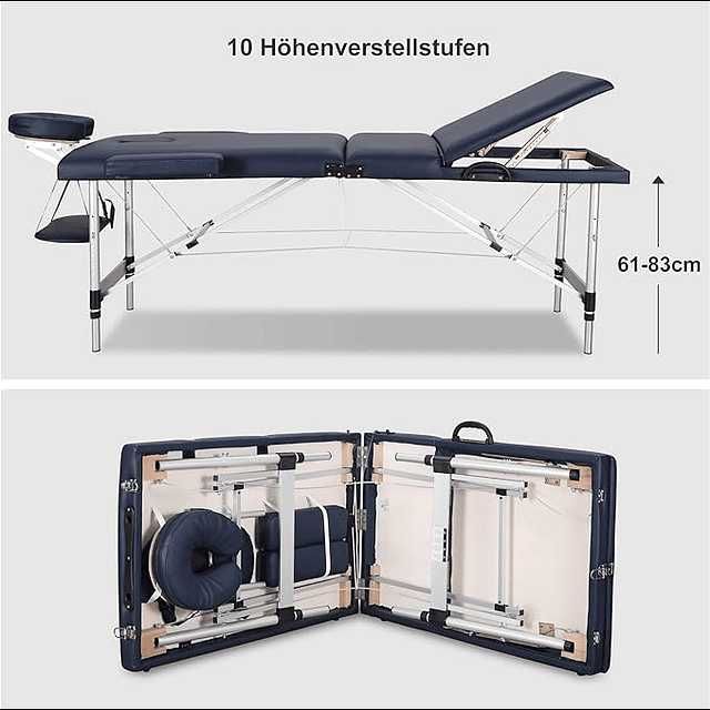 1046 - Mesa marquesa massagem portátil ajustável profissional 3 dobras
