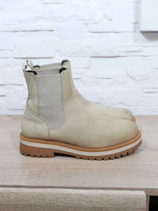 Lumberjack buty damskie sztyblety kremowe skórzane zimowe lekkie 39