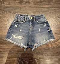 Jeansowe szorty z przetarciami Zara Girl 116 cm 6 lat