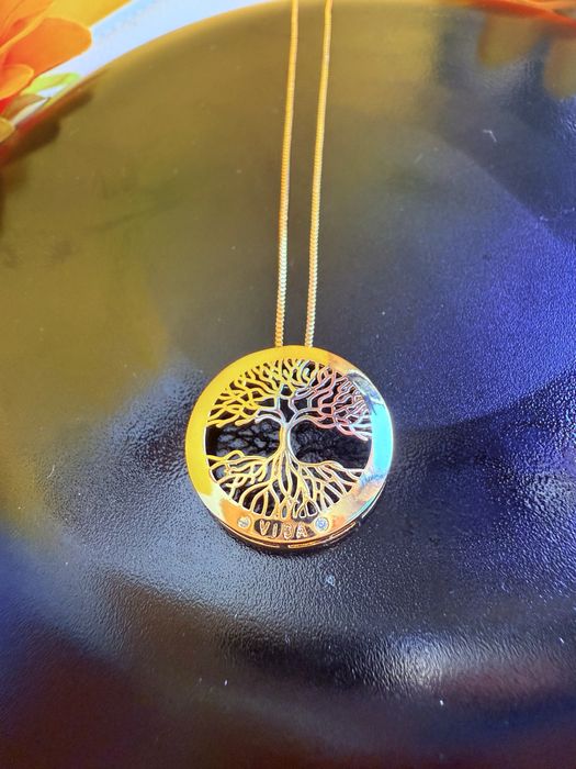 Colar arvore da vida semijoias com banho de ouro