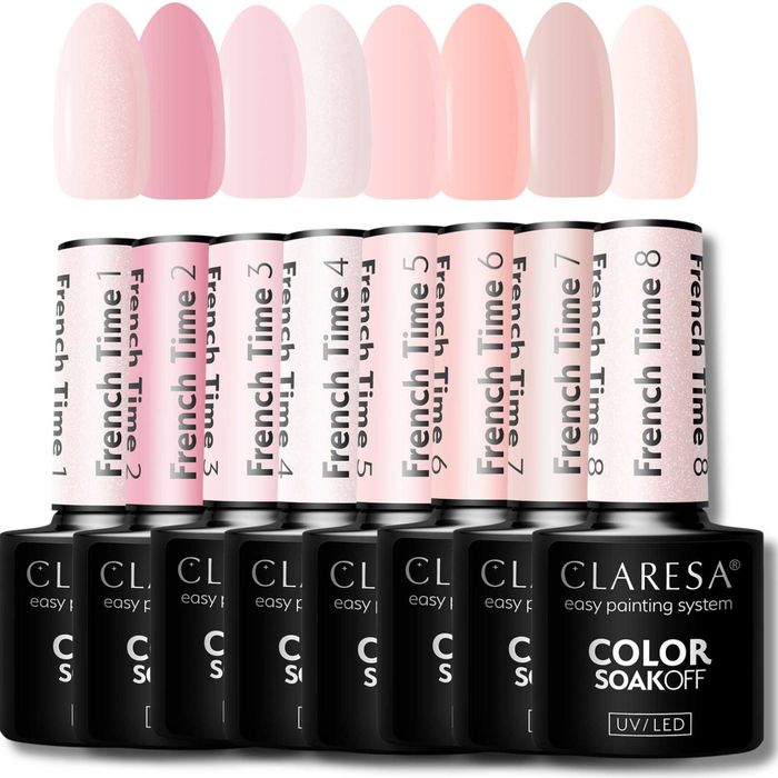 Claresa Kolekcja French Time Lakier hybrydowy do paznokci 8szt.