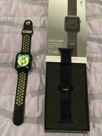 Apple Watch 44mm pulseira Milanesa Preta