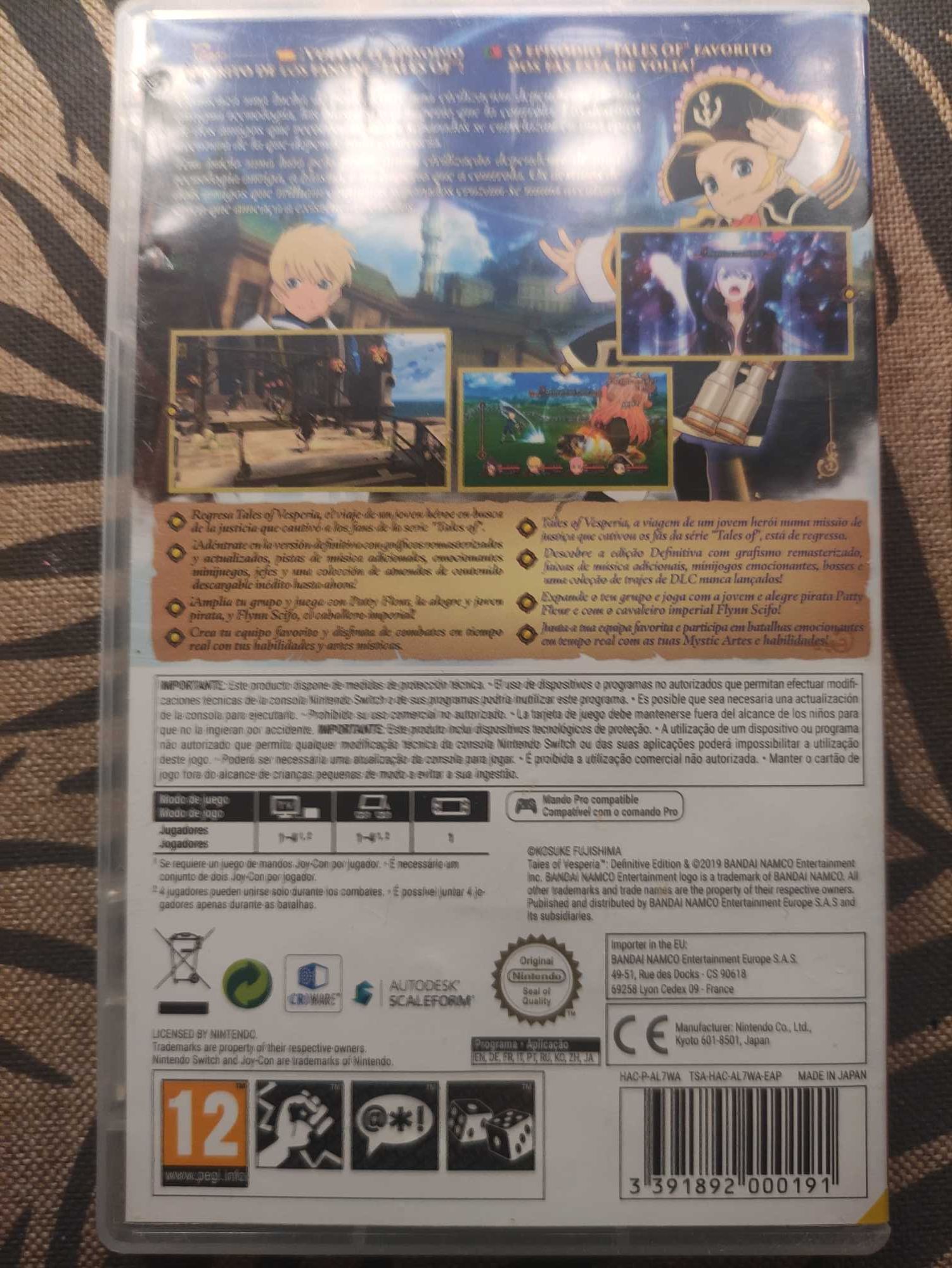 Tales of Vesperia Definitive edition Nintendo switch