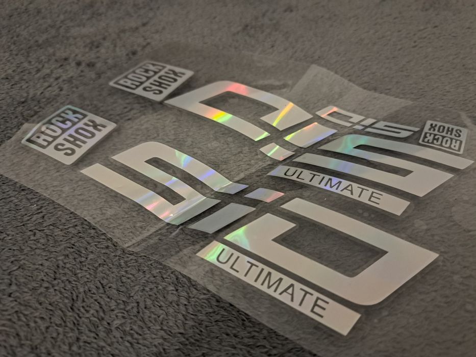 Naklejki Rock Shox SID srebrne kameleon pryzmat