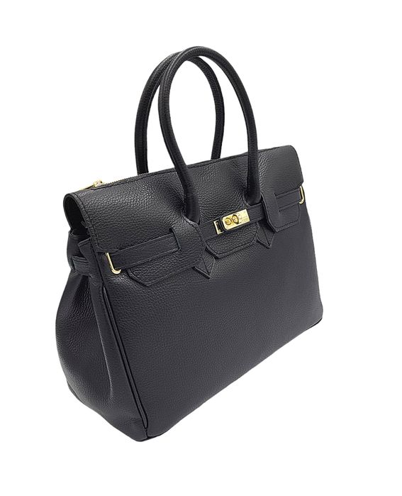 Torebka damska LAURA BIAGGI shopper skóra naturalna czarna