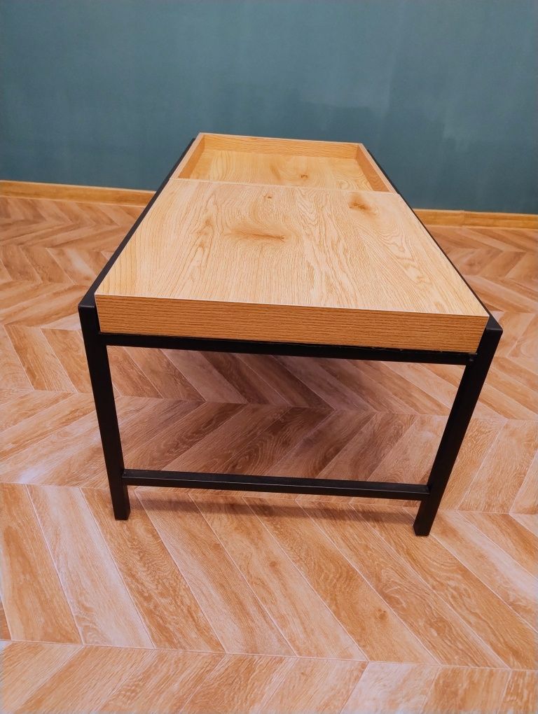 Stolik kawowy TRAPPEDAL 50x100 dąb/czarny