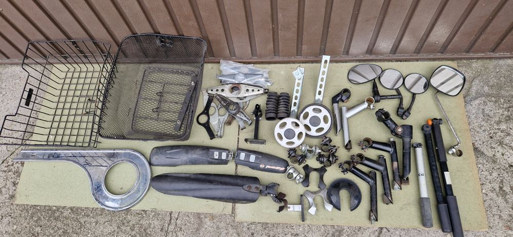 Części rowerowe,błotnik,pompka,koszyk,mostek,lusterko,osłona łańcucha