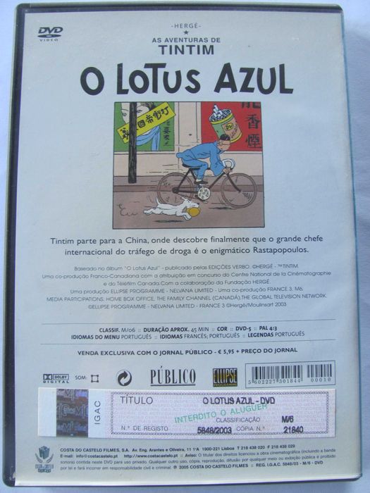 DVD Tin Tim em O Lotus Azul