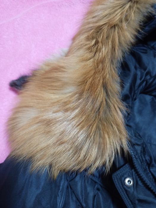 Зимова куртка з натуральною лисицею пуховик Clasna