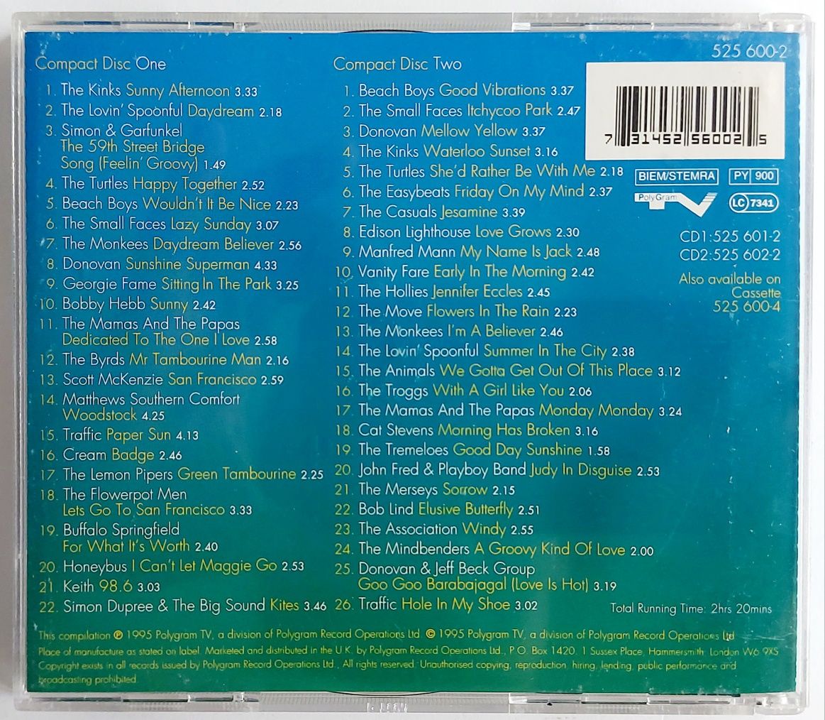 Sunny Afternoons 2CD 1995r Simon & Garfunkel Beach Boys The Animals