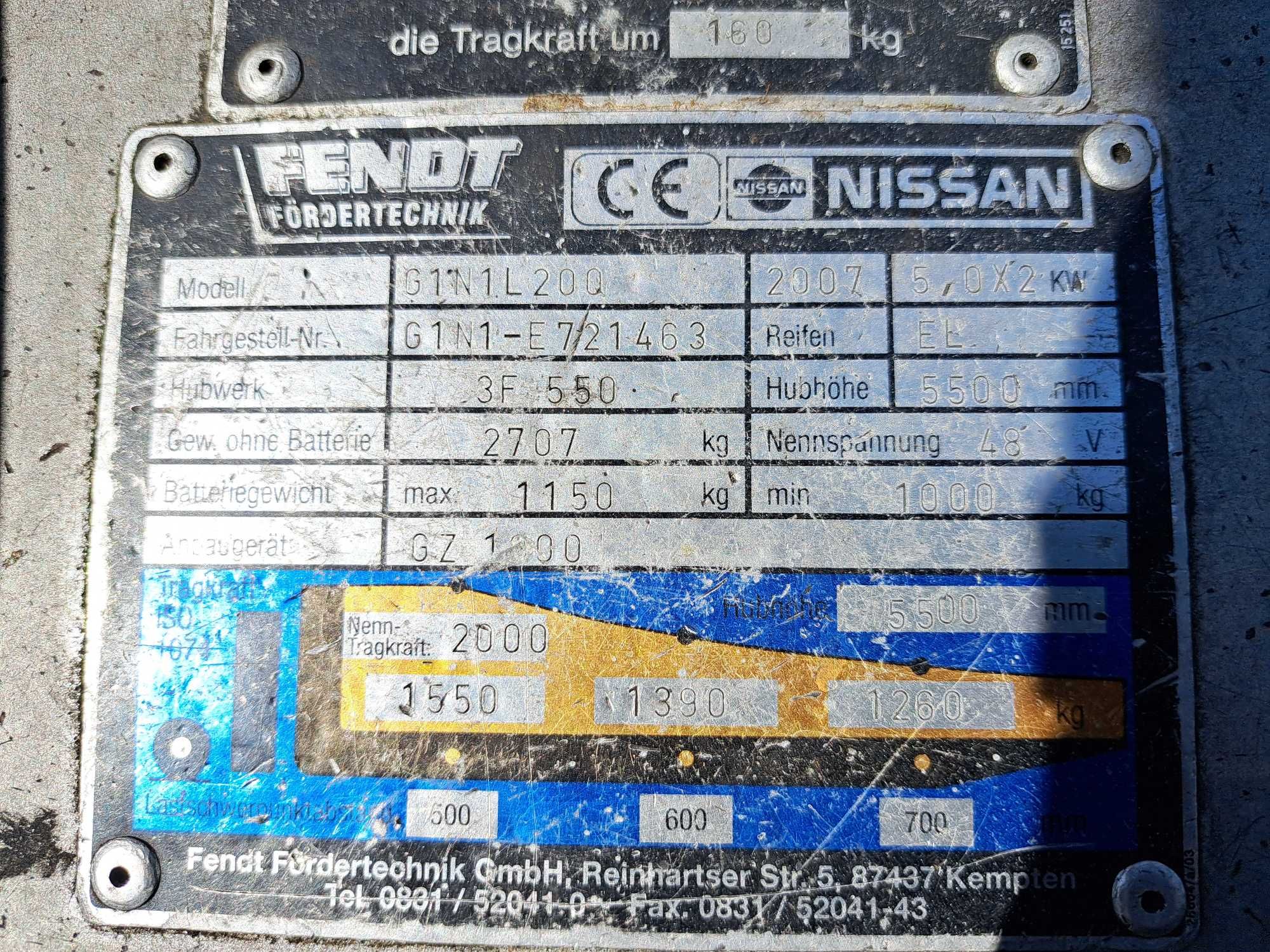 Wózek widłowy elektryczny Nissan Triplex 5.5m.  2007r.