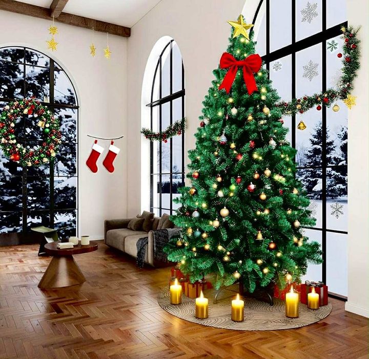 CHOINKA BOŻONARODZENIOWA Sztuczna 210 cm Premium - 350 Diod LED, Gęsta