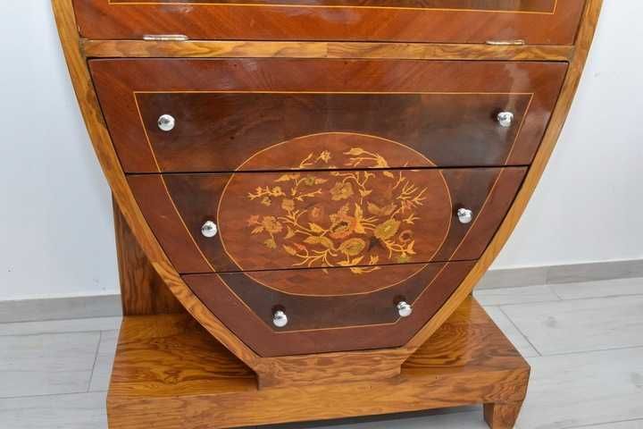 Sekretera Biedermeier Art Deco - Sekretarzyk Komoda Szafa Otwierana,