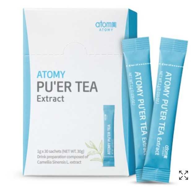 Herbata PUER TEA ATOMY 30 saszetek, kuracja, detox na miesiąc