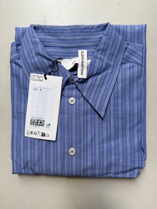 Popelinowa niebieska damska koszula Glenn Martens x H&M – rozmiar S