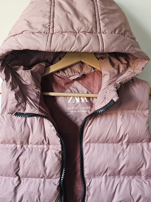 Pikowana kamizelka Zara r. 140 pudrowy róż