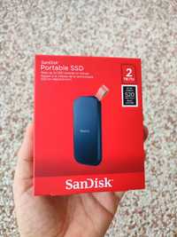 SanDisk Portable SSD 2TB. USB-C: USB 3.2 gen2. Fabrycznie nowy dysk.