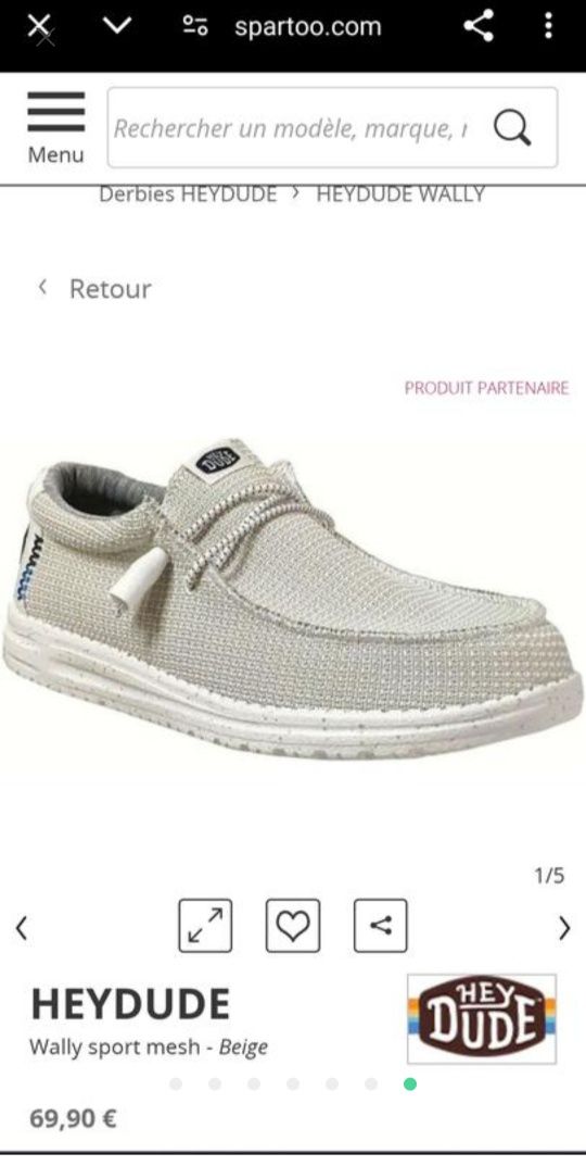Мокасины Hey Dude Size 43 Original