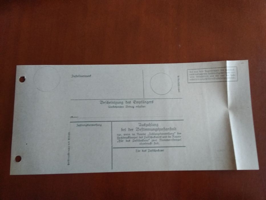 Niemiecki druk bankowy czek gotówkowy in blanco