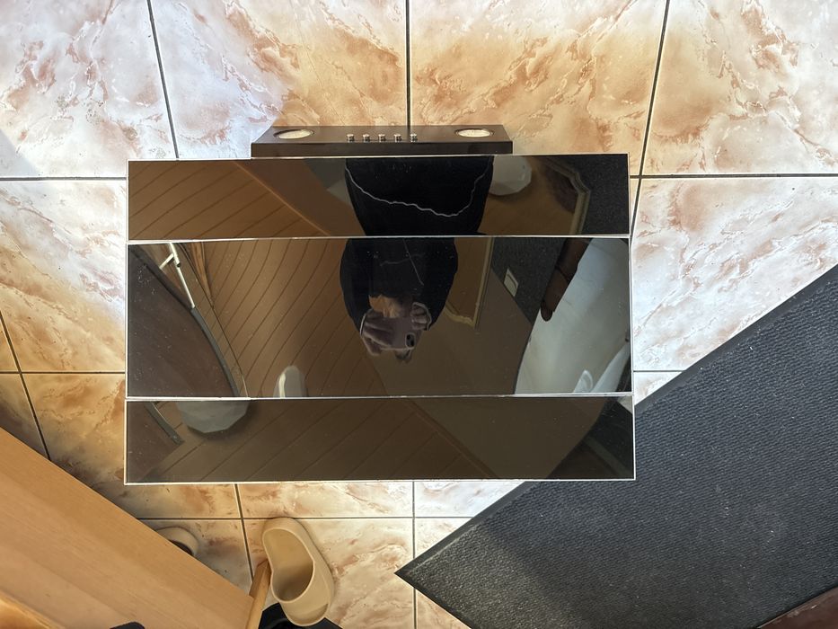 okap amica szklany czarny