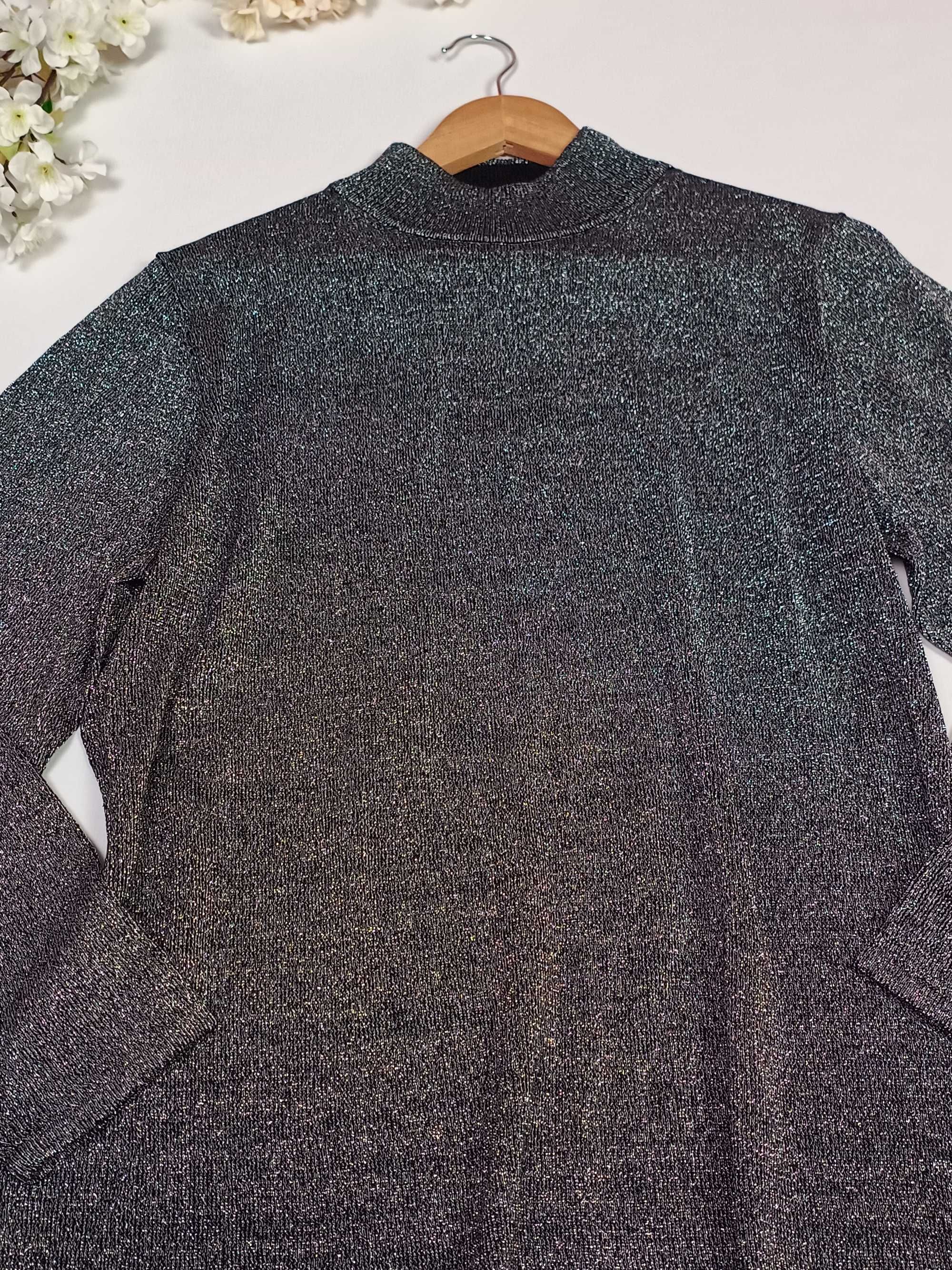 Czarna szara bluzka sweter jedwabna damska Studio Pihi 44 XXL 46 3XL