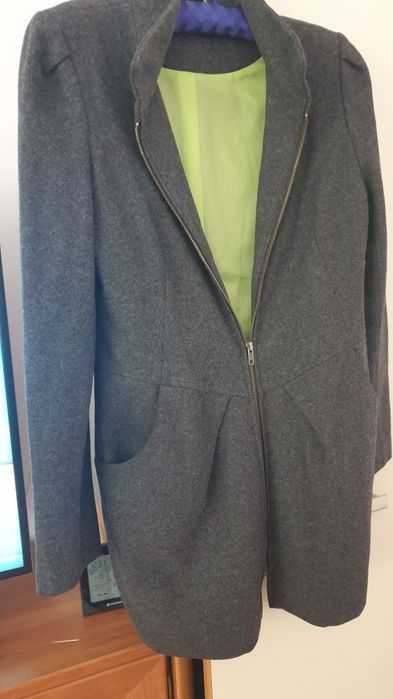 Płaszcz  szary taliowany
