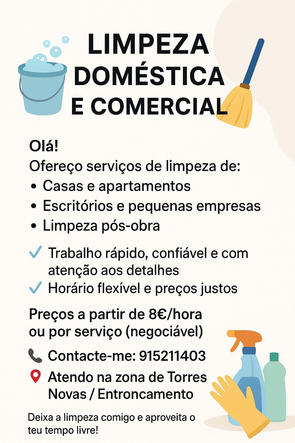 Serviços de Limpeza Doméstica e Comercial