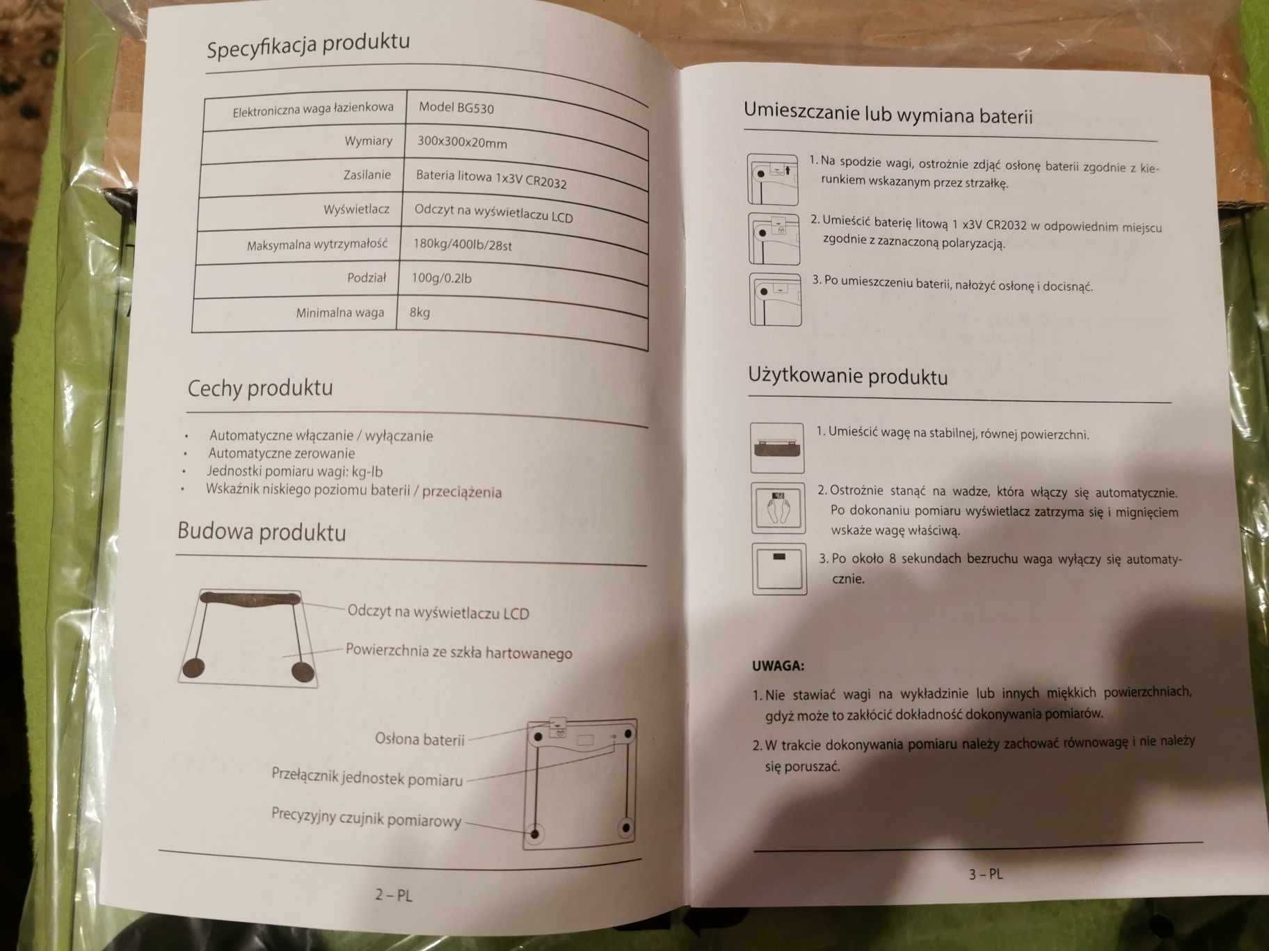 Elektroniczna waga łazienkowa RICCO BG 530
