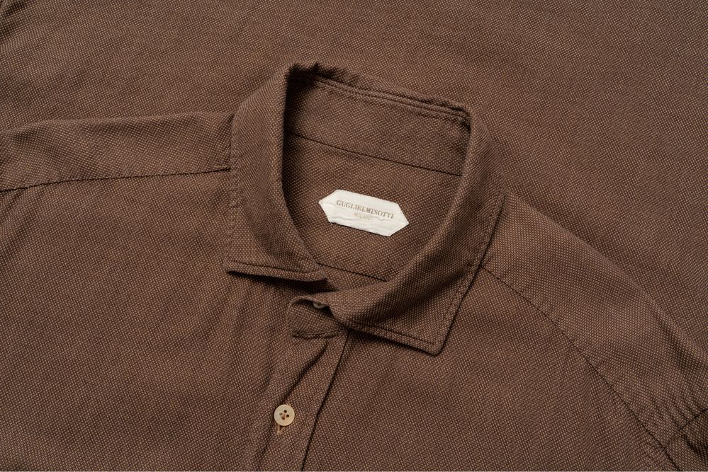 GUGLIELMINOTTI Milano Brown brioni shirt чоловіча сорочка