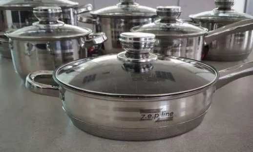 Набір посуду 12 предметів zepline набор кастрюль и сковорода