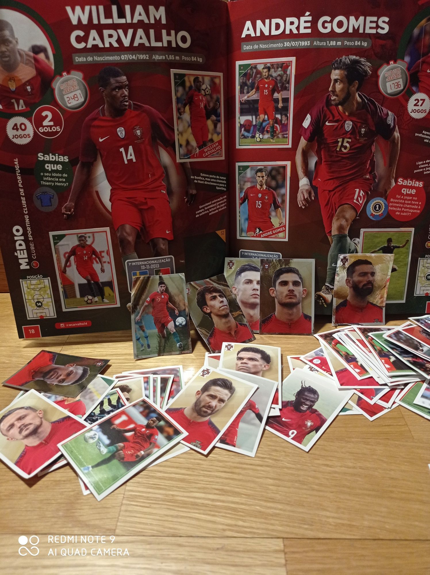 Cromos e caderneta da edição de luxo