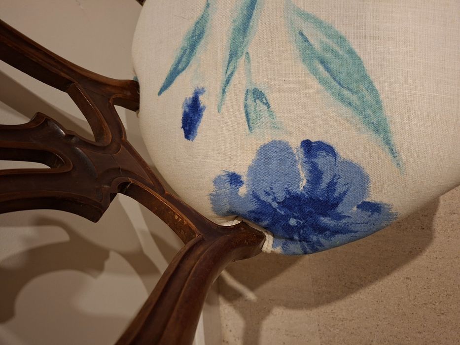 Cadeira romântica tecido inglês